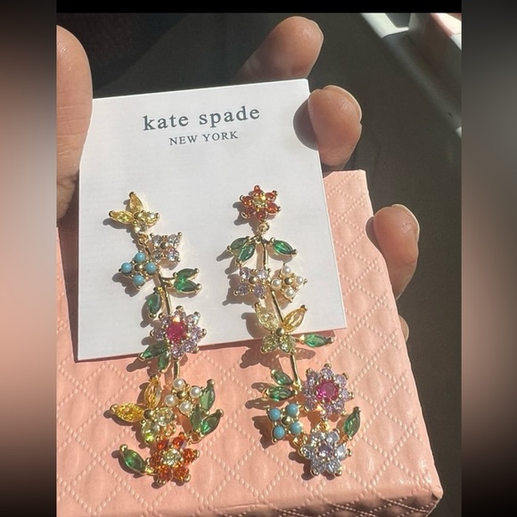 Katespade bloom flower linear earrings - Picture 13 of 13